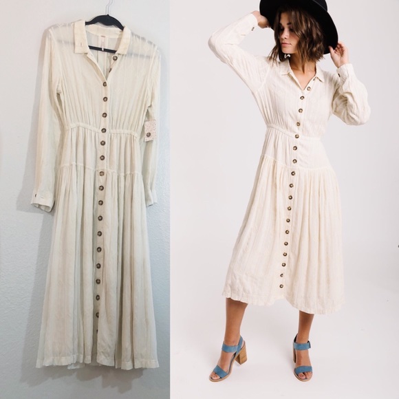 Free People Dresses & Skirts - Free People - NWT Rare Boho Button Up Shirt Dress
